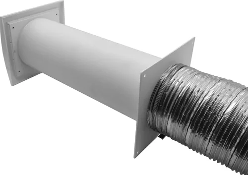 Vista 8 de Repa Market Kit de ventilación de plástico de 4 pulgadas, ajustable, cubierta de ventilación de secadora con listones y conector de tubería
