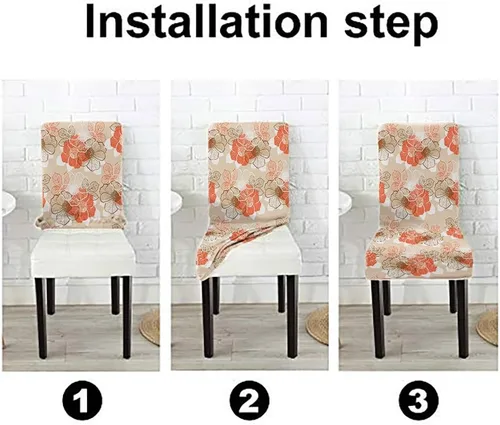Vista 292 de CAPSCEOLL Christmas Dining Chair Covers,Snowflakes Festive Winter Pattern Stretch Chair Covers for Dining Room Set of 2 Washable Spandex Parson