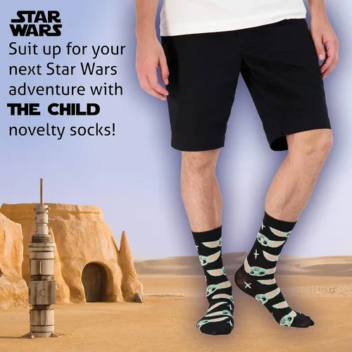 Vista 3 de Hyp Calcetines Baby Yoda Star Wars Mandalorian The Child Grogu para hombres mujeres y adultos 4 pares de calcetines en caja de regalo de Star Wars