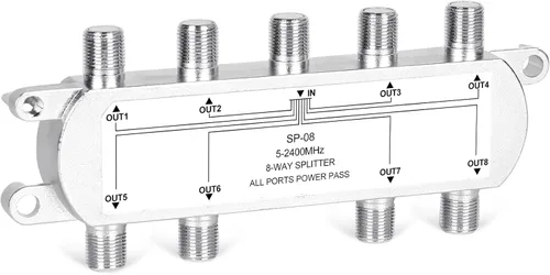 Vista 8 de NEWCARE Divisor de cable coaxial digital de 4 vías 5-2400 MHz, compatible