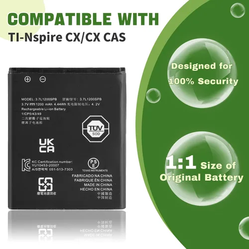 Vista 2 de Nuevo reemplazo de batería de 1200mAh 3.7L1200SPB para Texas Instruments TI-84 CE/TI-84 Plus CE/TI-Nspire CX II con herramientas