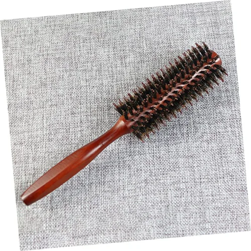 Vista 3 de FRCOLOR Cepillo de pelo redondo peine para las mujeres de sarga mango de madera de secado de pelo peinado herramienta de rizado color al azar
