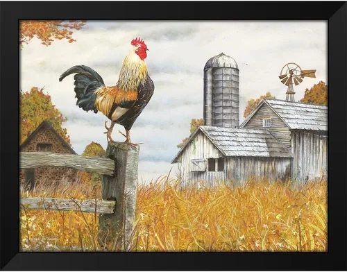 Vista 2 de ArtDirect - Wargo, Ed 18x15 Black Modern Framed Art Print Titled: Down on the Farm II