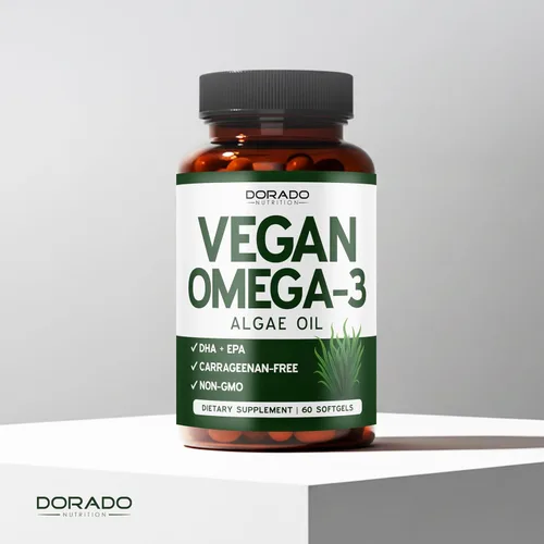 Vista 5 de Aceite de algas vegano Omega 3 (60 cápsulas blandas) DHA EPA a base de plantas, de origen sostenible, sin carragenina, sin OMG, salud del corazón