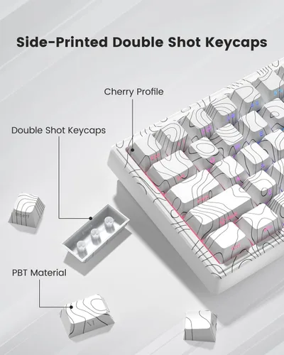 Vista 6 de M68HE Pro - Teclado mecánico para juegos con efecto Hall del 65%, interruptores magnéticos intercambiables en caliente, disparador rápido