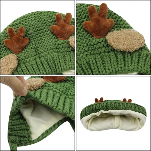 Vista 7 de AIBEARTY Gorro de invierno cálido de felpa con correa para la barbilla, talla única