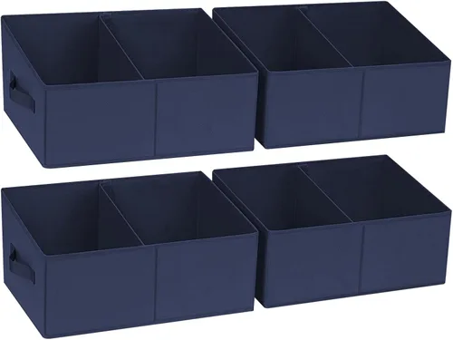 Vista 60 de DIMJ Contenedores de almacenamiento trapezoidales para ropa, 4 paquetes organizadores de armario y cestas de almacenamiento, cestas plegables