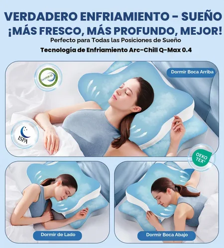 Vista 4 de DONAMA Almohada cervical para aliviar el dolor de cuello y hombros