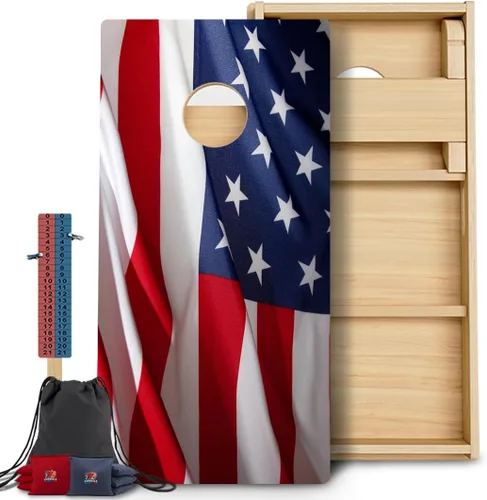Vista 66 de CornholeGamesUSA Pro - Juego de tablas de Cornhole Fabricado en Estados Unidos Abedul báltico 3/4 Sin rebote Patas triples gruesas Dos 1