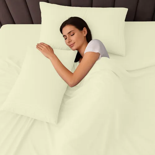 Vista 95 de LUX Décor - Juego de sábanas Twin de microfibra ultrasuave de 3 piezas con sábana encimera, sábana bajera de 16 pulgadas de profundidad y funda