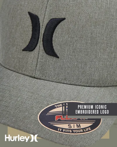 Vista 27 de Hurley Gorras para hombre - One & Only Flexfit Textures Cap - Sombreros ajustados para hombre, S-XL