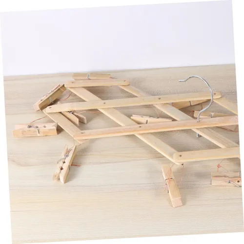 Vista 4 de Zerodeko Estante de secado de ropa multiclip para calcetines, ahorrador de espacio, 16 clavijas, ganchos giratorios para montaje en pared