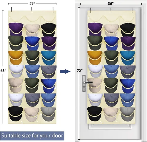 Vista 3 de Dofilachy Estante para sombreros - Organizador de sombreros - Estantes para gorras de béisbol, soporte para sombreros visible - Estante