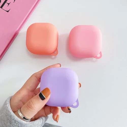 Vista 4 de Funda rígida de policarbonato a prueba de golpes para Samsung Galaxy Buds 2 2021/Galaxy Buds Pro 2021/Galaxy Buds Live 2020, accesorios con llavero