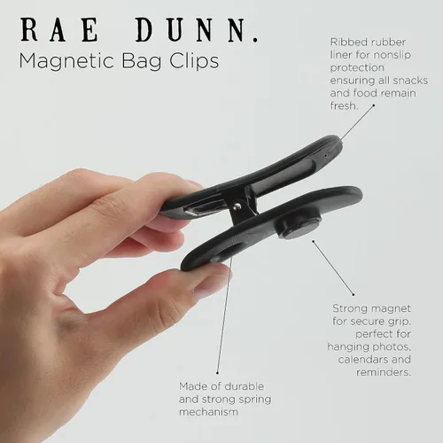 Vista 3 de Rae Dunn Clips para Bolsas con Imán - Clips para Alimentos, Clips para Chips, Clips para Bolsas para Almacenamiento de Alimentos con Sello Hermético