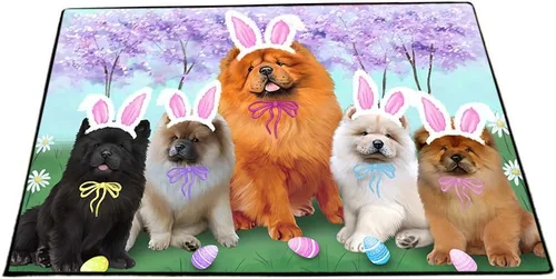 Vista 8 de Doggie of the Day Chow Chow Dogs Floor Mat - 4th of July Independence Day - Best Dog Doormat - Protector Decor - Unique Portrait Art - Premium