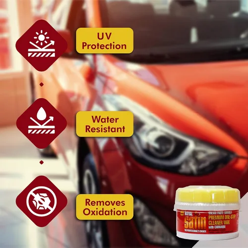 Vista 4 de Garry's Royal Satin Cera limpiadora One Step – Limpia profundamente, brilla y protege el acabado de tu vehículo – Auto, camión, autobús