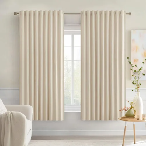 Vista 86 de MIULEE Cortinas opacas con pestaña trasera de 63 pulgadas de largo, juego de 2 paneles para sala de estar, dormitorio, privacidad, bolsillo