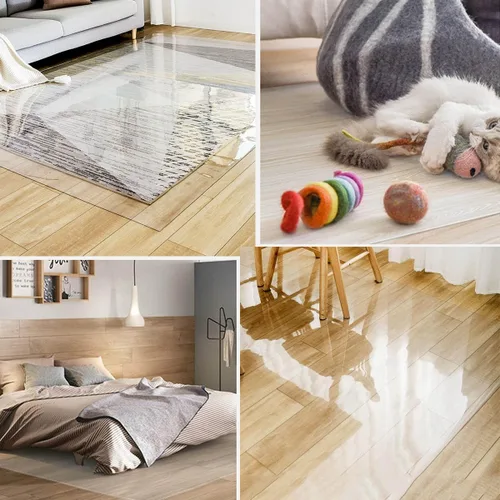 Vista 6 de Tapete para silla de oficina para suelos duros, 36 x 48 pulgadas, 48 x 63 pulgadas, 71 x 87 pulgadas, tapete transparente de fácil deslizamiento