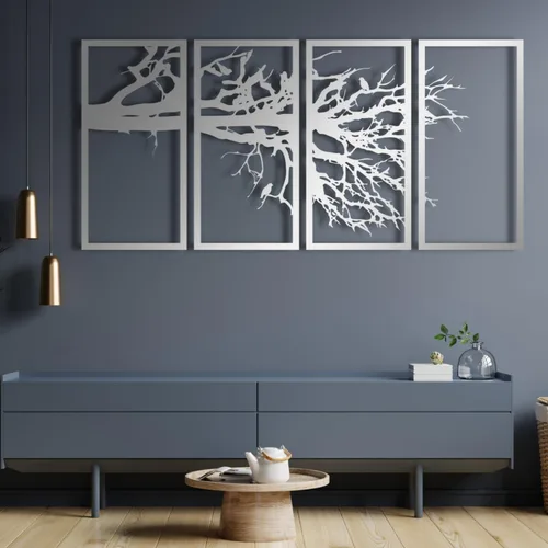 Vista 6 de Arte de pared de metal árbol de la vida, decoración de pared de metal árbol de la vida, arte de pared de metal para árbol genealógico, decoración