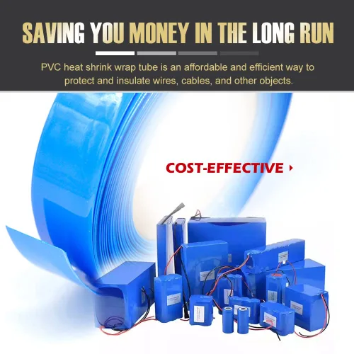Vista 3 de Tubo de envoltura termorretráctil de PVC de 3.95 pulg. (100 mm) de ancho para baterías de litio 18650 21700, paquetes de batería DIY, azul, longitud