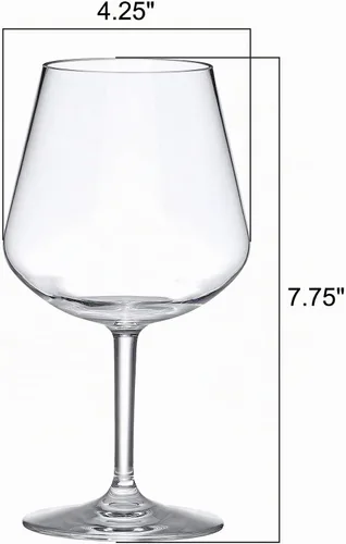 Vista 3 de Amazing Abby - Sienna - Copas de vino Tritan irrompibles de 20 onzas (juego de 6), copas de vino tinto de plástico, reutilizables, sin BPA, aptas