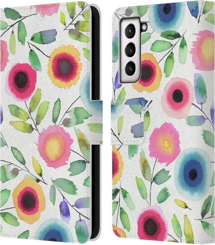 Vista 137 de Head Case Designs Officially Licensed Ninola Ditsy Flowers Yellow Nature Bold Leather Wallet Case Compatible with Samsung Galaxy A07 4G