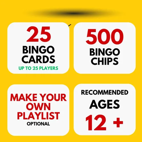 Vista 2 de Hip Hop, juego de bingo de música R&B, juegos de cartas para adultos, juegos familiares, tableros de bingo, diversión para la familia, diversión