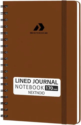 Vista 23 de Nextnoid Cuaderno de espiral forrado para mujeres y hombres, tamaño A5 (5.8 x 8.3 pulgadas), 170 páginas, cuadernos de tapa dura para trabajo y toma