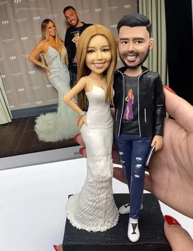 Vista 3 de Coloves Figuras de Bobbleheads personalizadas de fotos 90% precisas, figura de Bobblehead personalizada, gran regalo para bodas, San Valentín