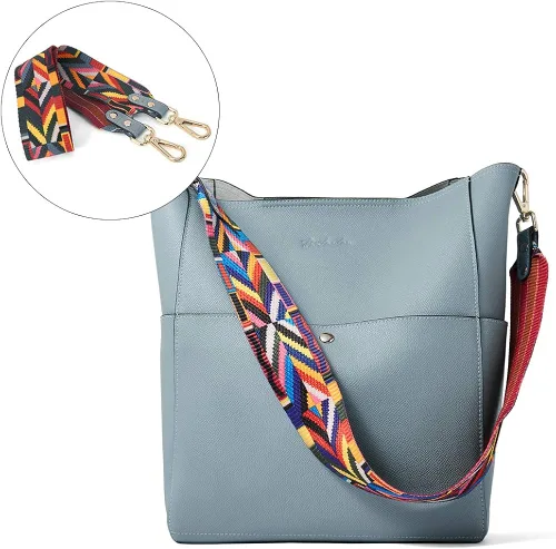 Vista 5 de BOSTANTEN - Bolsos de cuero al hombro tipo balde para mujer