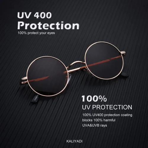 Vista 3 de KALIYADI Lentes de sol polarizados redondos para hombres y mujeres, estilo retro, de metal, hippie, estilo círculo, protección UV