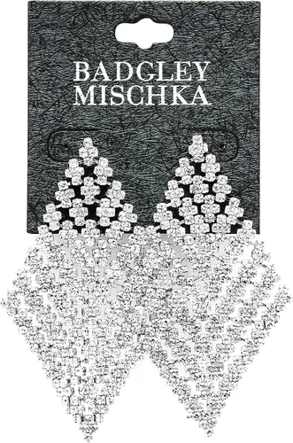 Vista 3 de Badgley Mischka Pendientes para mujer Elegantes aretes colgantes de araña de cristal, cierre de poste