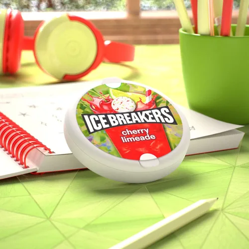 Vista 6 de Ice Breakers latas de mentas sin azúcar sabor cereza y limonada, 1.5 oz (8 unidades)