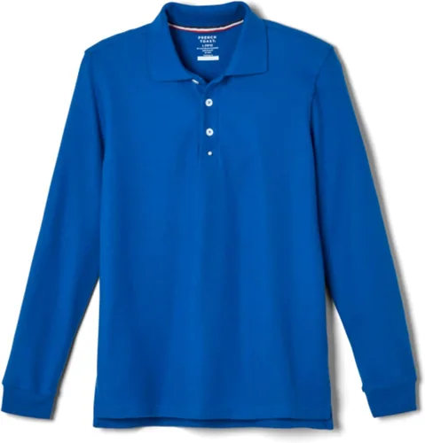 Vista 20 de French Toast Camisa de uniforme escolar de piqué con manga larga para niños y niñas, Azul marino