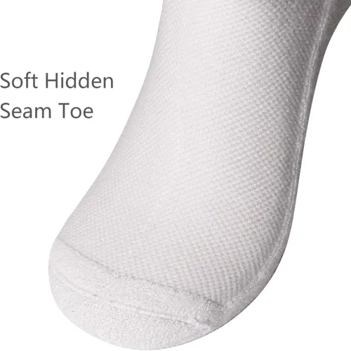 Vista 5 de +MD Bamboo Mens and Womens Socks Low Cut 6 Pairs Soft Smell Control Cushioned Dress Casual Socks