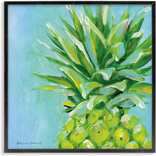Vista 10 de Stupell Industries Arte giclée enmarcado con fruta de piña azul tropical, diseño de Stephanie Workman Marrott