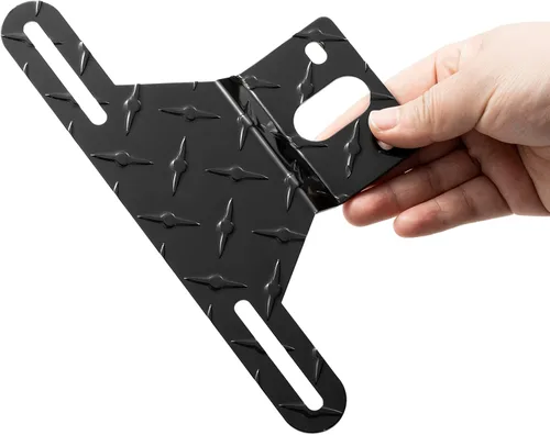 Vista 6 de CZC AUTO Soporte de luz de aluminio para matrícula de remolque para barco RV, negro Soporte de etiqueta de remolque con orificio de montaje de luz