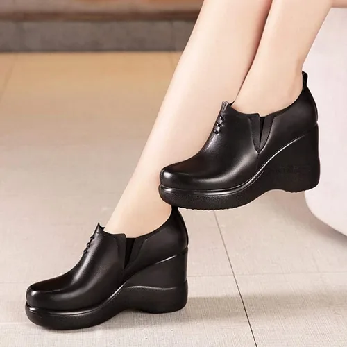 Vista 4 de Yiozoi Women's Casual Shoes Solid High Heels Increase The Height of Daily Walking Solid Wedge High Heels