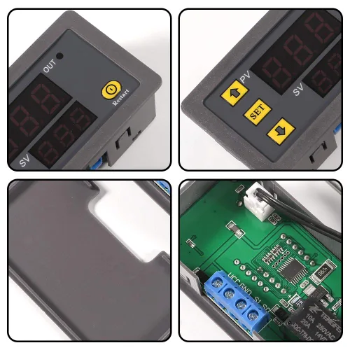 Vista 3 de Controlador digital de temperatura, W3230 AC110-220V LED controlador de temperatura digital Termostato Sensor Medidor (220V)