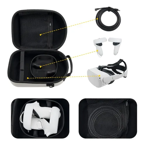Vista 6 de subeirey Carrying Case for Oculus Quest 2 Advanced All-in-One Virtual Reality Headset, Designed for Portable Protection of Your VR Headset &
