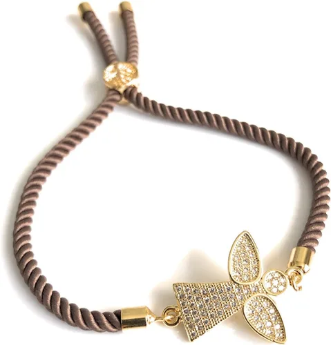 Vista 6 de Guardian Angel Charm CZ Adjustable Brown Bracelets for Women
