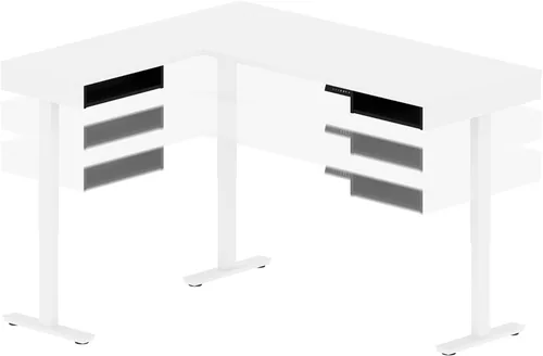 Vista 5 de Bestar Pro-Vega - Escritorio de pie en forma de L, 72 W, color blanco y negro