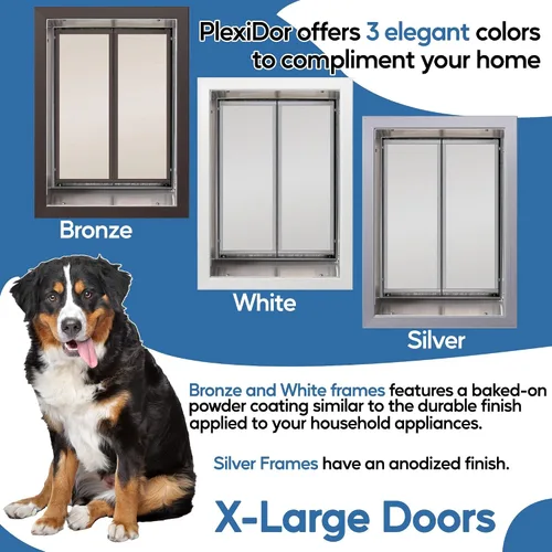 Vista 4 de Plexidor Puertas de bronce para mascotas de montaje en pared para gatos y perros, eficiencia energética, amigables con la seguridad