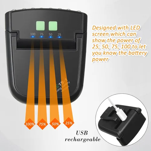 Vista 3 de Mudder Linterna LED con clip para gorra USB recargable, linterna impermeable ultra brillante para sombrero, linterna de cabeza para pesca