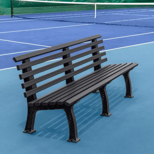 Vista 7 de Vermont Banco de cancha de tenis - 3 y 4 plazas Estándar o sin respaldo (estándar, negro, 3 plazas)