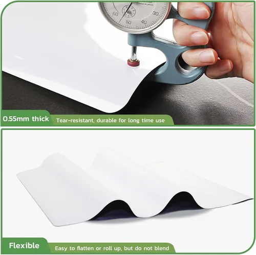 Vista 8 de HOMiDEK Pizarra magnética de borrado en seco: pizarra blanca pequeña para nevera, pizarra blanca flexible para refrigerador, hoja de notas