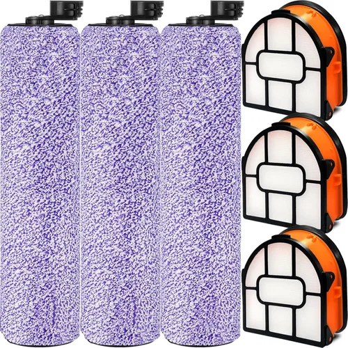 Vista 8 de Paquete de 4 cepillos y filte de repuesto WDB1F2 para aspiradora Shark WD101 WD201 WD100 WD200 AW201 WD200C WD201C WD101C AW261 wd160 HydroVac XL 3