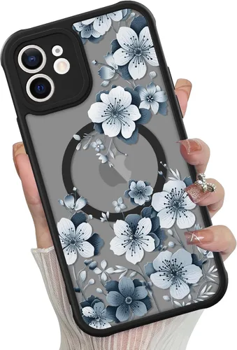 Vista 7 de Funda magnética para iPhone 17 Pro [compatible con MagSafe], bonita funda de moda con estampado de leopardo negro, translúcida, mate, parte trasera