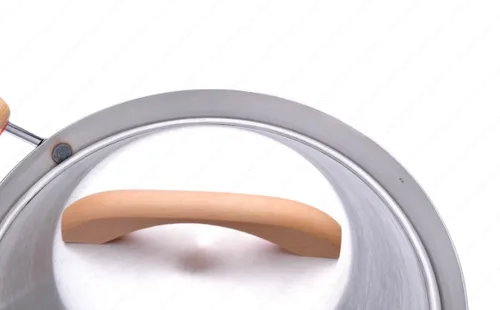Vista 2 de Cubierta plana de aluminio de la tapa del wok, 11 pulgadas, (para wok de 12"), calibre 18, hecho en Estados Unidos